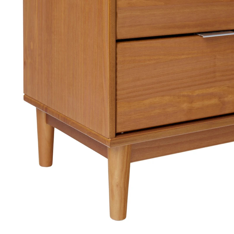 Table de chevet en bois massif à 2 tiroirs de style Mid-Century de Middlebrook Designs