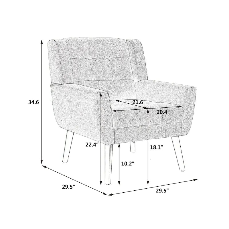 Fauteuil d'appoint moderne en velours rose capitonné de 75 cm avec pieds en bois