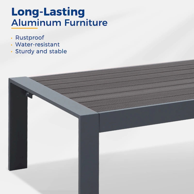 Table basse d'extérieur en aluminium résistant aux intempéries