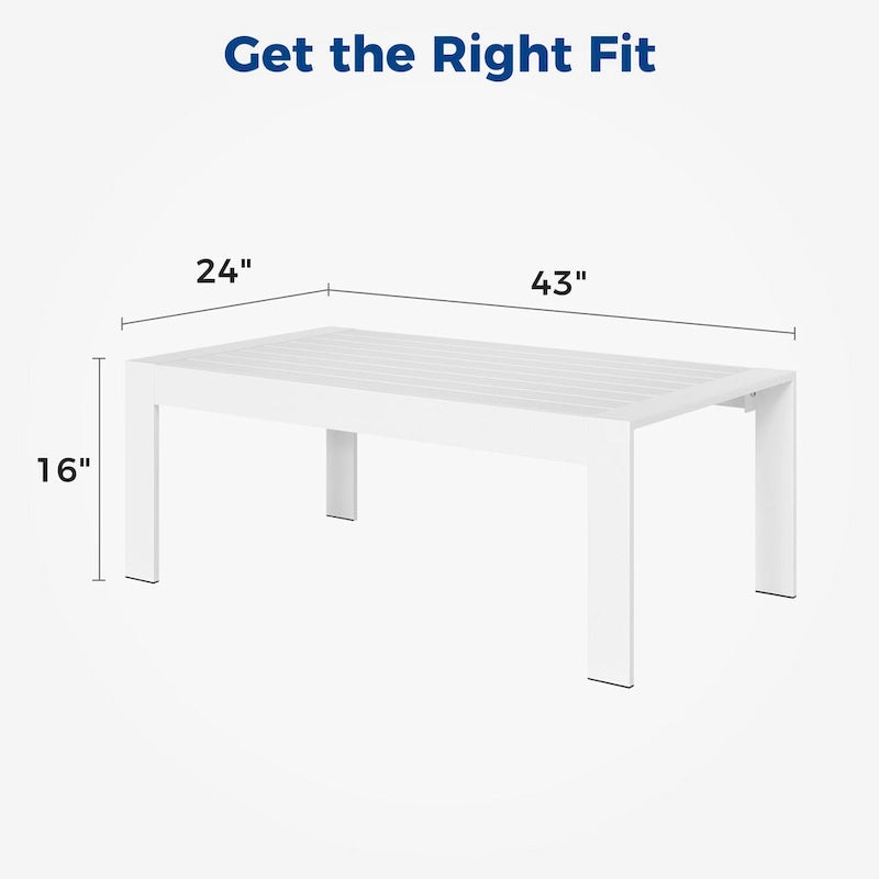 Table basse d'extérieur en aluminium résistant aux intempéries