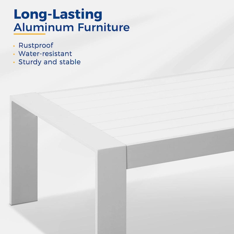Table basse d'extérieur en aluminium résistant aux intempéries