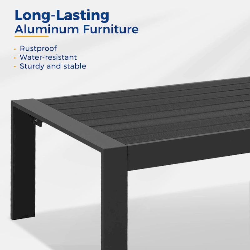 Table basse d'extérieur en aluminium résistant aux intempéries