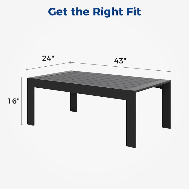 Table basse d'extérieur en aluminium résistant aux intempéries
