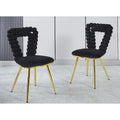 Fauteuils d'appoint modernes or et noir 22,04 (ensemble de 2)