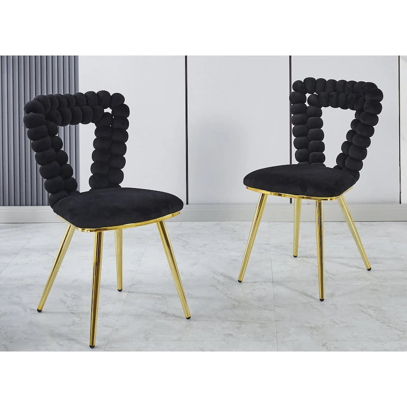 Fauteuils d'appoint modernes or et noir 22,04 (ensemble de 2)