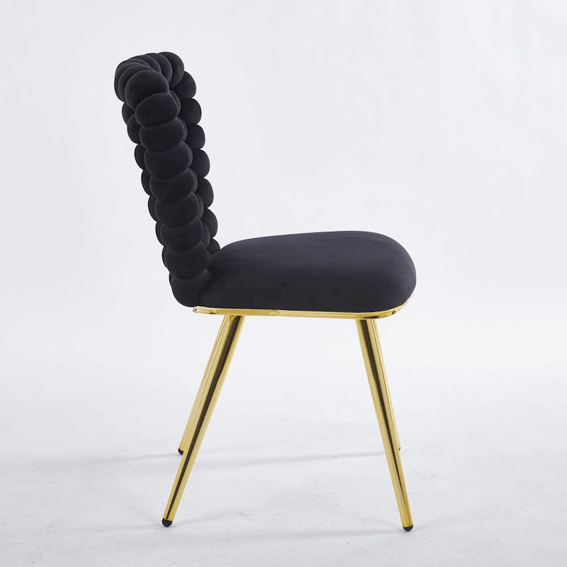 Fauteuils d'appoint modernes or et noir 22,04 (ensemble de 2)