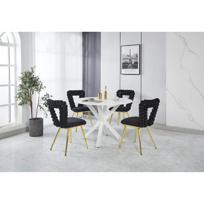 Fauteuils d'appoint modernes or et noir 22,04 (ensemble de 2)