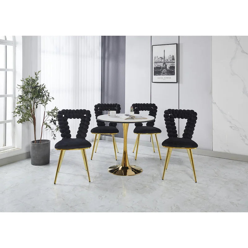 Fauteuils d'appoint modernes or et noir 22,04 (ensemble de 2)