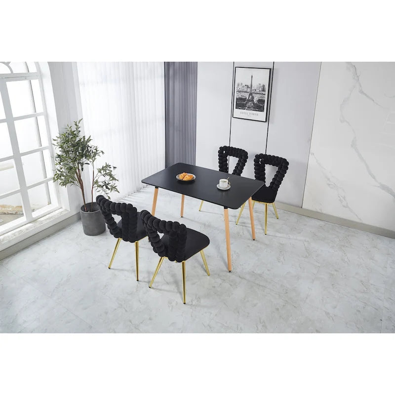 Fauteuils d'appoint modernes or et noir 22,04 (ensemble de 2)
