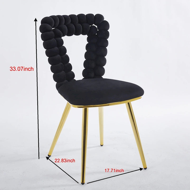 Fauteuils d'appoint modernes or et noir 22,04 (ensemble de 2)