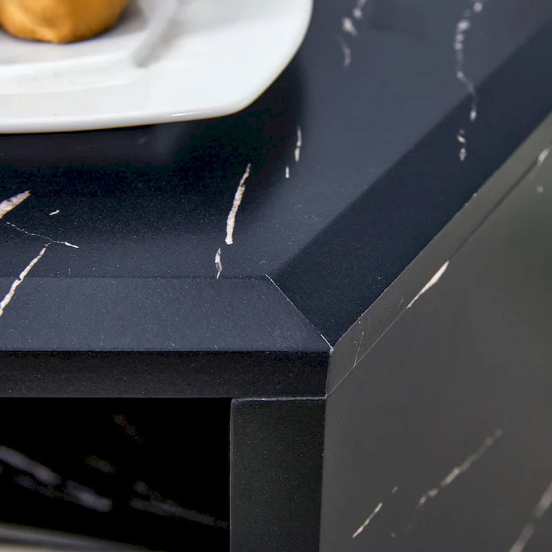 Ensemble de table basse hexagonale à motifs minimalistes