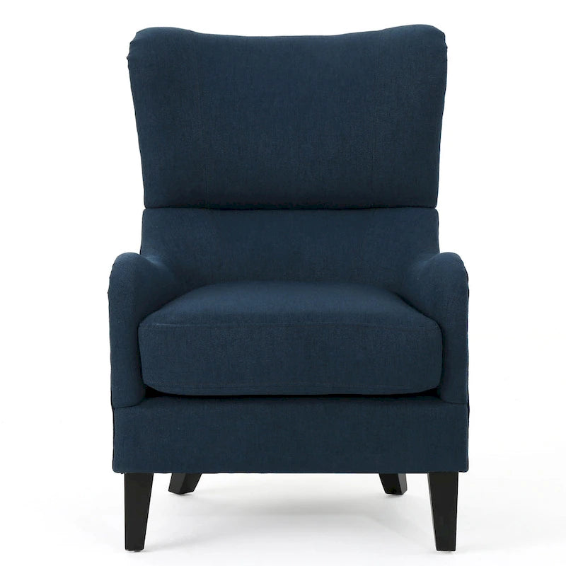Fauteuil d'appoint à dossier haut de 27 pouces avec dossier à oreilles et pieds en bouleau