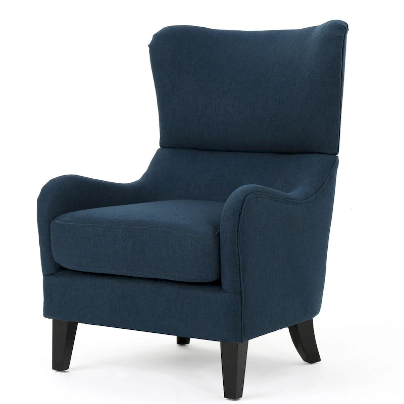 Fauteuil d'appoint à dossier haut de 27 pouces avec dossier à oreilles et pieds en bouleau