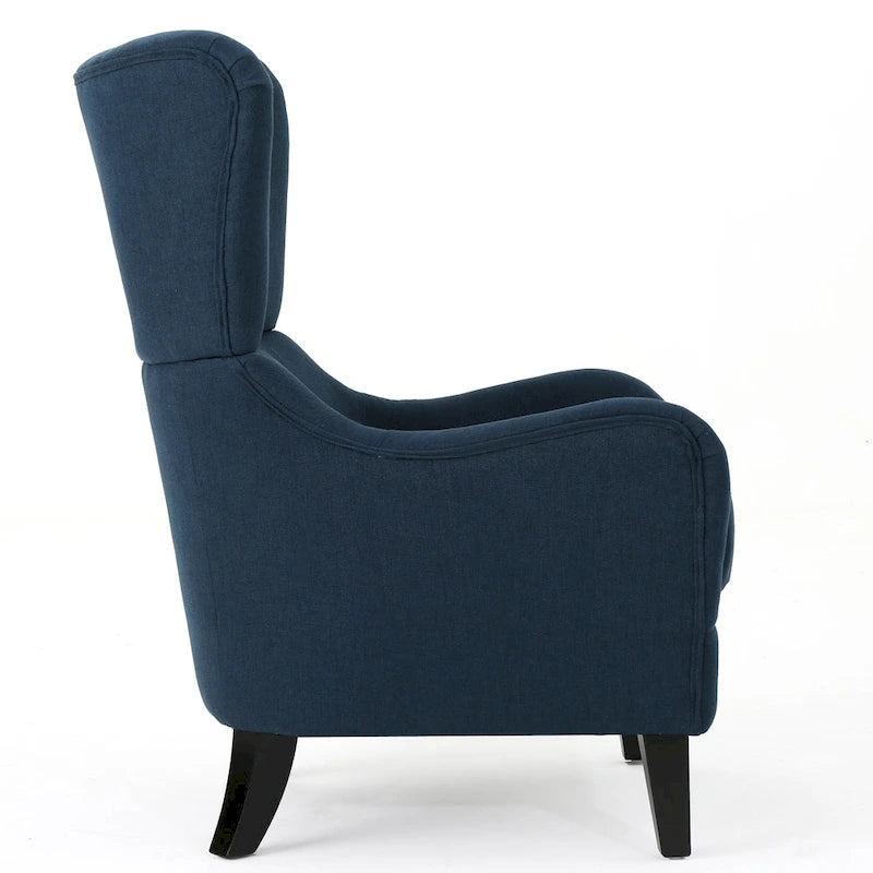 Fauteuil d'appoint à dossier haut de 27 pouces avec dossier à oreilles et pieds en bouleau