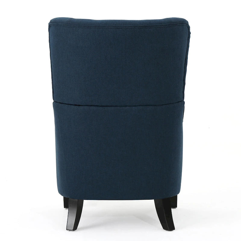 Fauteuil d'appoint à dossier haut de 27 pouces avec dossier à oreilles et pieds en bouleau