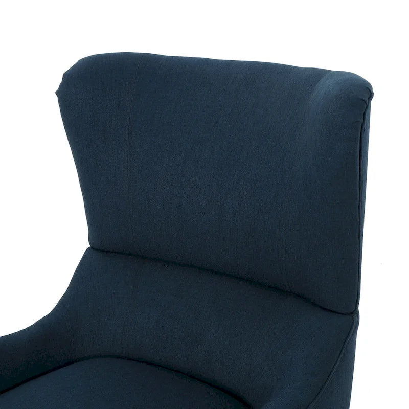 Fauteuil d'appoint à dossier haut de 27 pouces avec dossier à oreilles et pieds en bouleau