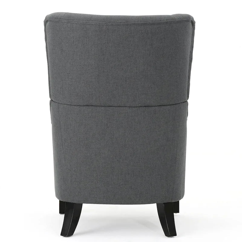 Fauteuil d'appoint à dossier haut de 27 pouces avec dossier à oreilles et pieds en bouleau