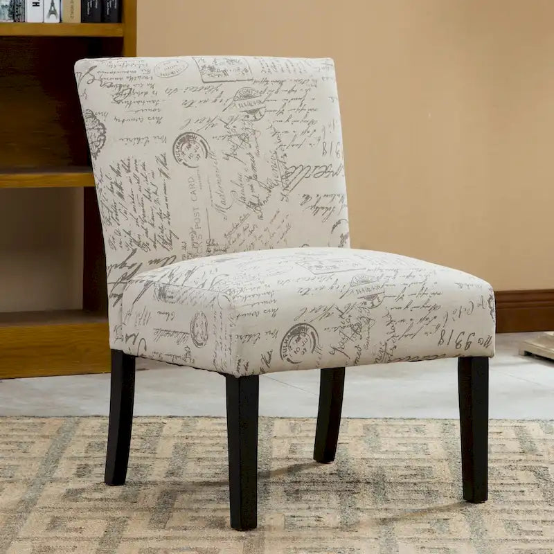 Fauteuil d'appoint rembourré de 25,5 pouces avec pieds en bois