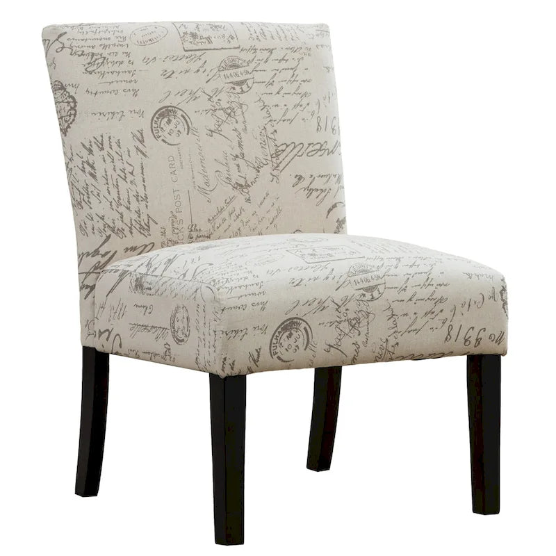 Fauteuil d'appoint rembourré de 25,5 pouces avec pieds en bois