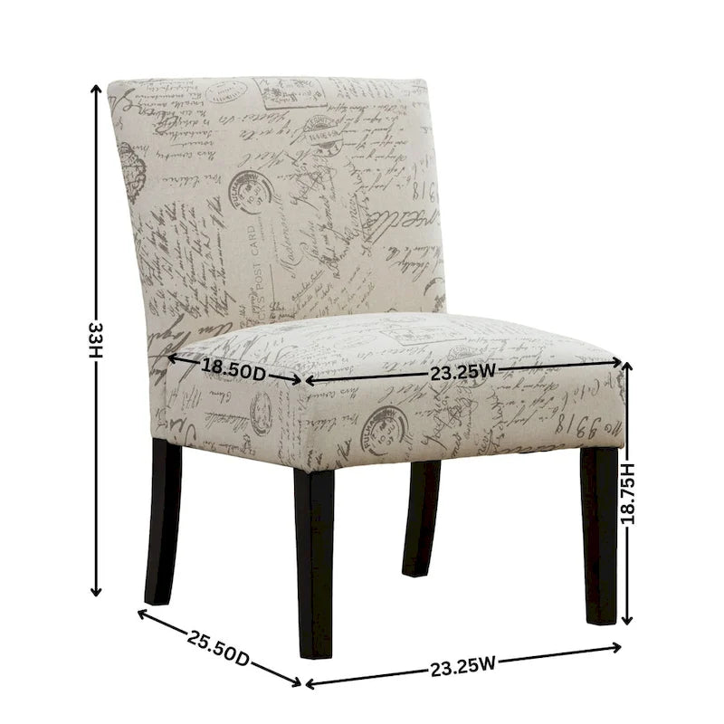Fauteuil d'appoint rembourré de 25,5 pouces avec pieds en bois