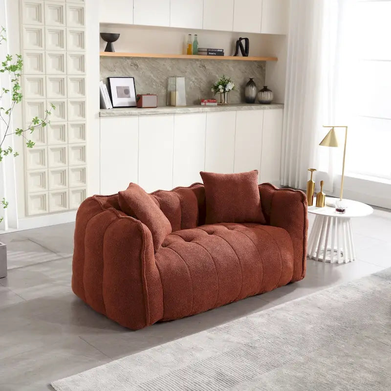 Canapé d'appoint moderne 65.1 en chenille capitonnée avec mousse haute résilience
