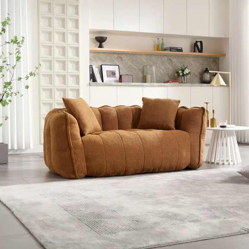 Canapé d'appoint moderne 65.1 en chenille capitonnée avec mousse haute résilience