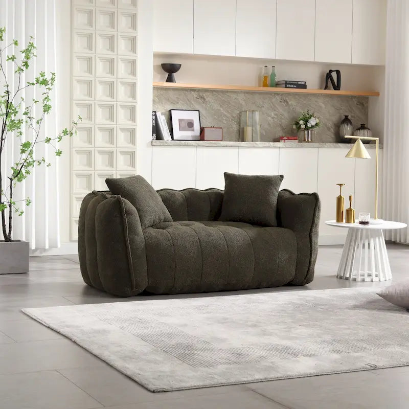 Canapé d'appoint moderne 65.1 en chenille capitonnée avec mousse haute résilience