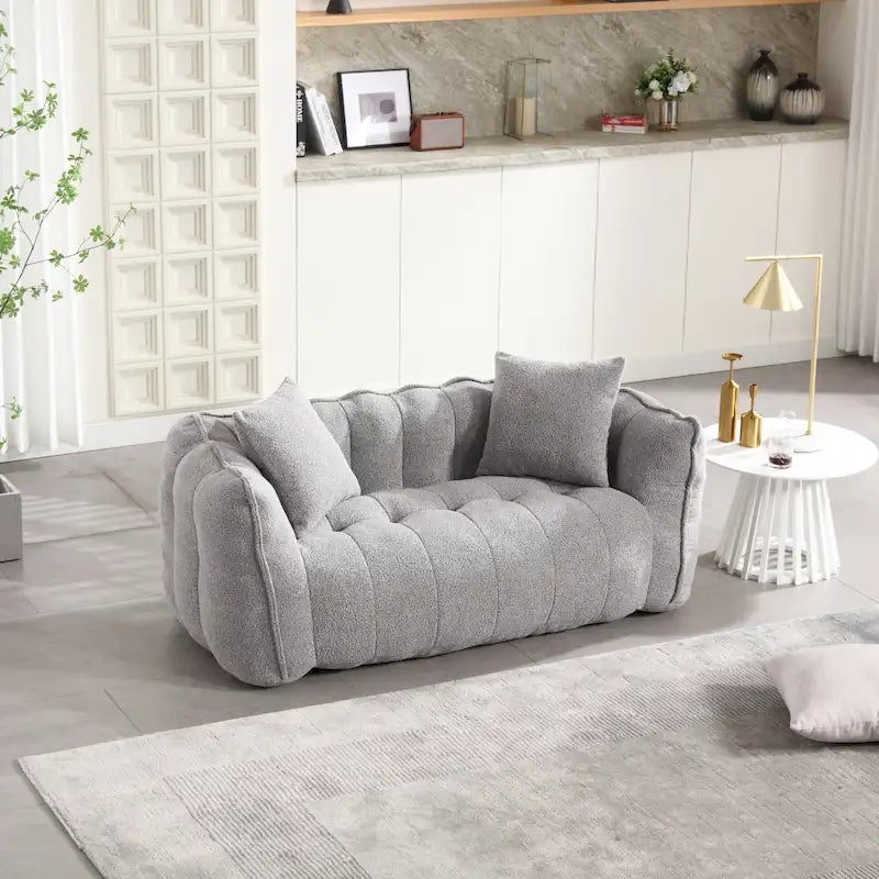 Canapé d'appoint moderne 65.1 en chenille capitonnée avec mousse haute résilience