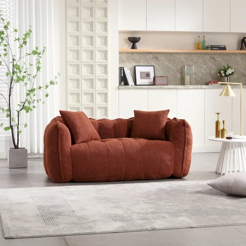 Canapé d'appoint moderne 65.1 en chenille capitonnée avec mousse haute résilience