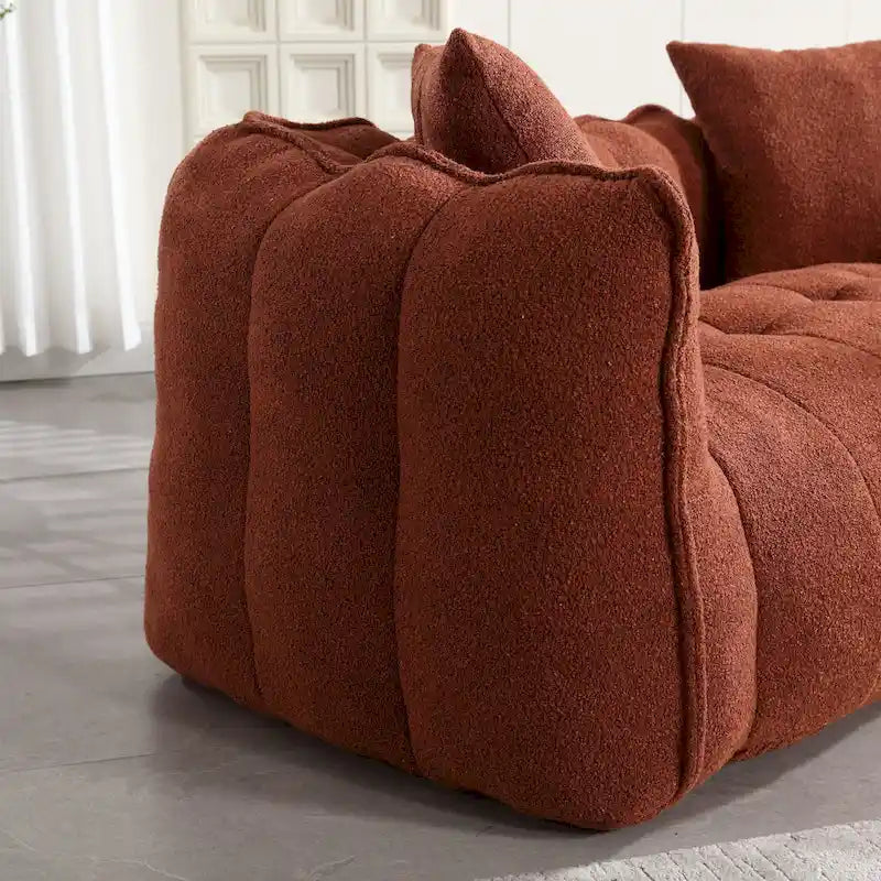 Canapé d'appoint moderne 65.1 en chenille capitonnée avec mousse haute résilience