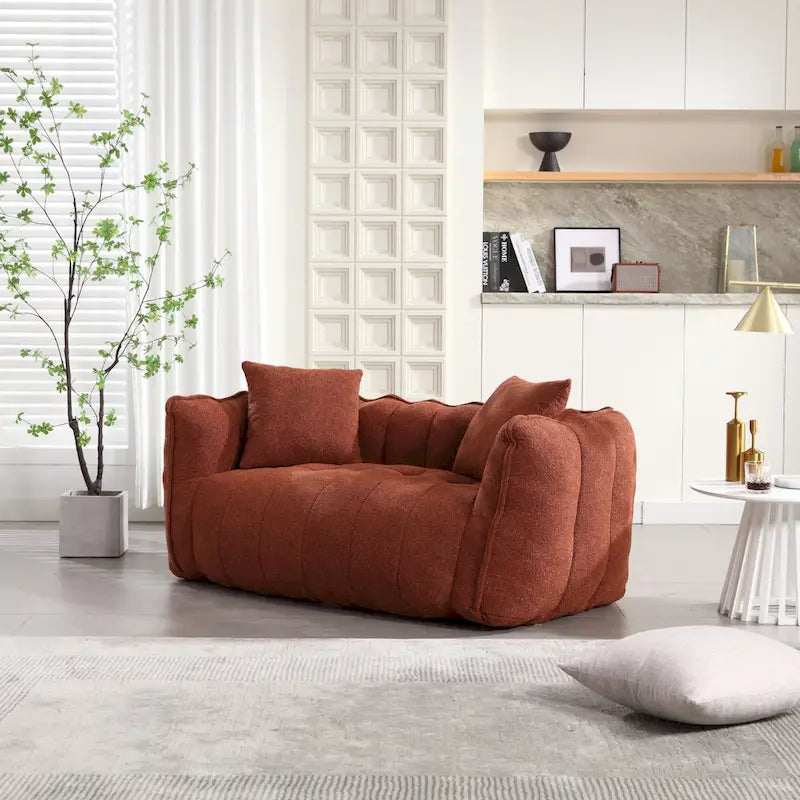 Canapé d'appoint moderne 65.1 en chenille capitonnée avec mousse haute résilience
