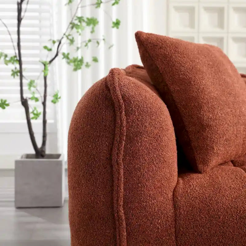 Canapé d'appoint moderne 65.1 en chenille capitonnée avec mousse haute résilience