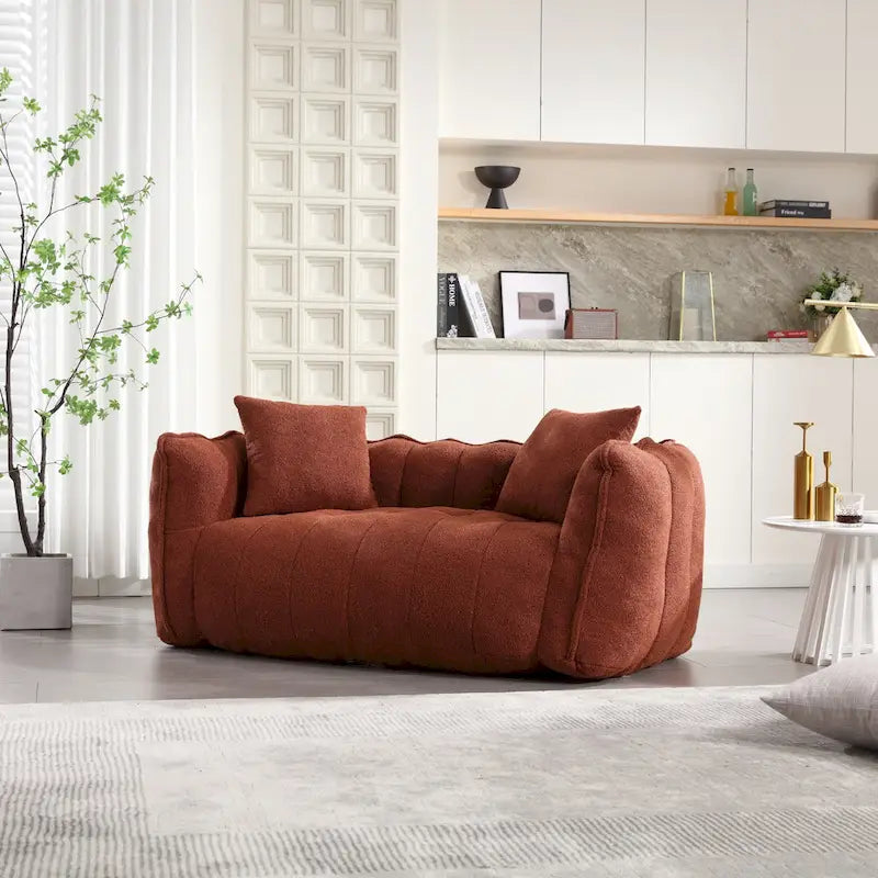 Canapé d'appoint moderne 65.1 en chenille capitonnée avec mousse haute résilience