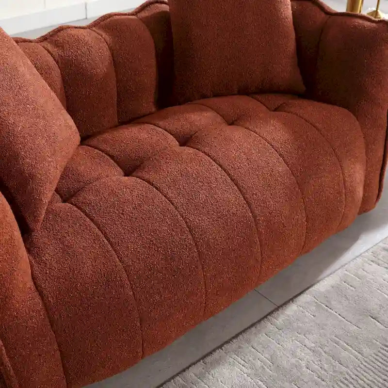Canapé d'appoint moderne 65.1 en chenille capitonnée avec mousse haute résilience