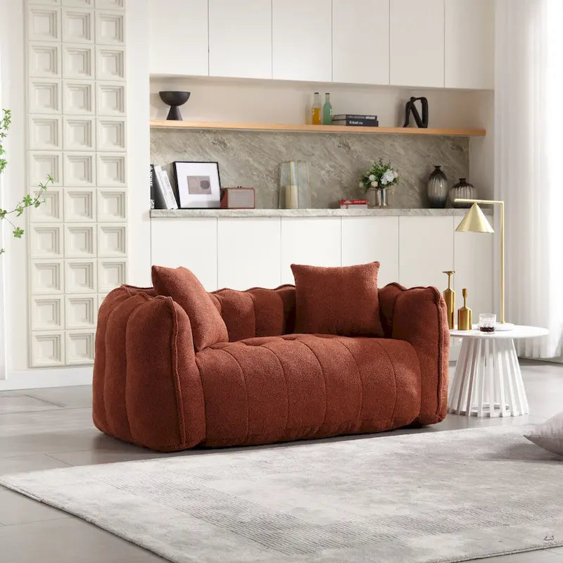 Canapé d'appoint moderne 65.1 en chenille capitonnée avec mousse haute résilience