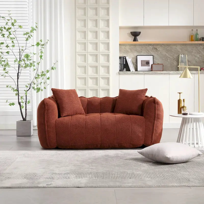 Canapé d'appoint moderne 65.1 en chenille capitonnée avec mousse haute résilience