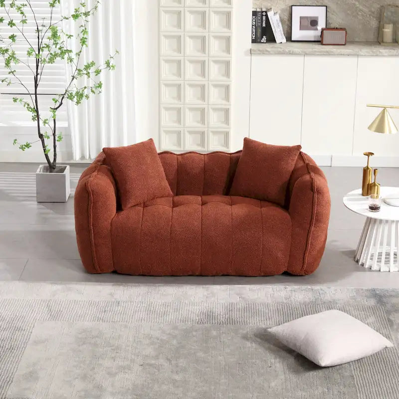 Canapé d'appoint moderne 65.1 en chenille capitonnée avec mousse haute résilience