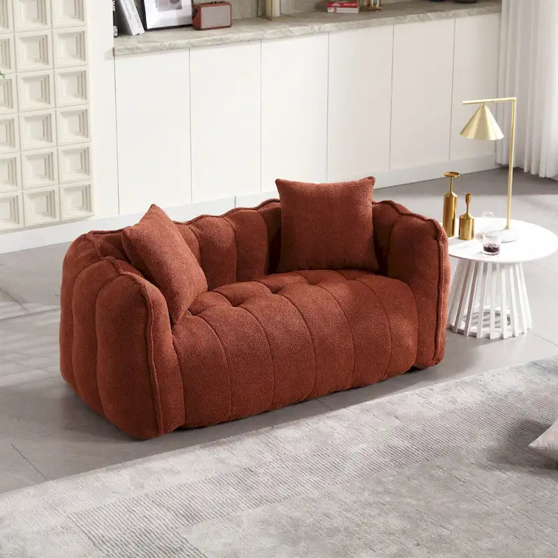 Canapé d'appoint moderne 65.1 en chenille capitonnée avec mousse haute résilience