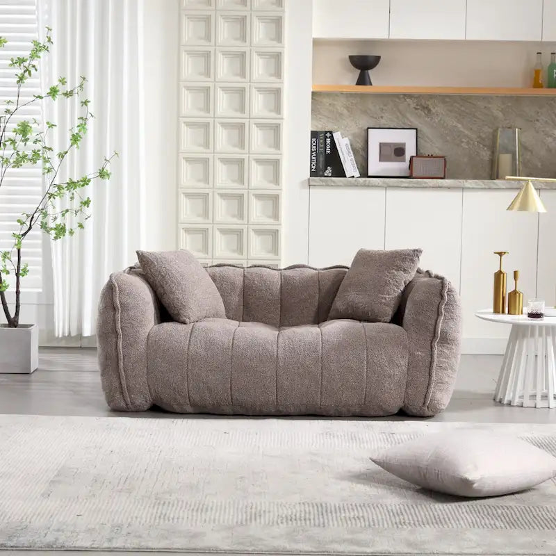 Canapé d'appoint moderne 65.1 en chenille capitonnée avec mousse haute résilience