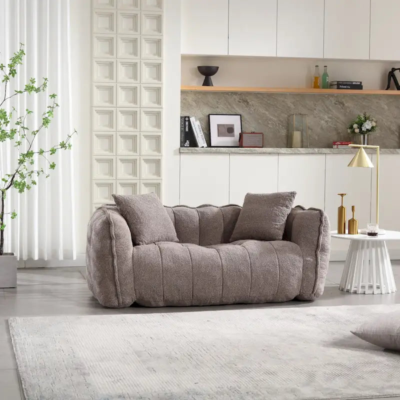 Canapé d'appoint moderne 65.1 en chenille capitonnée avec mousse haute résilience