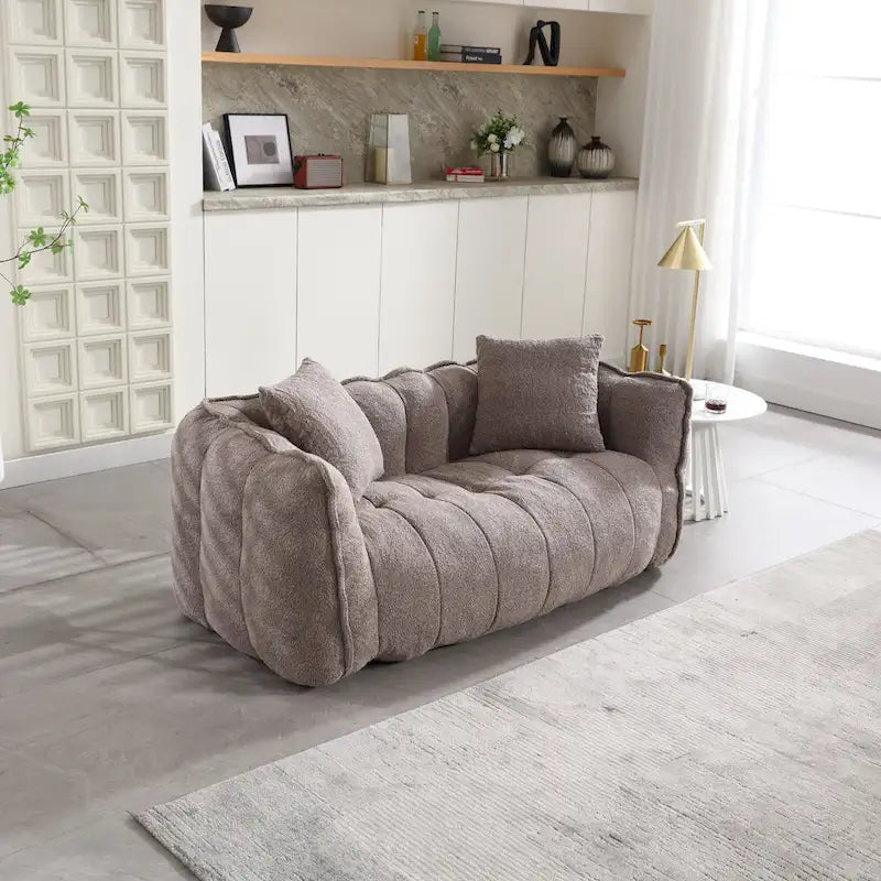 Canapé d'appoint moderne 65.1 en chenille capitonnée avec mousse haute résilience