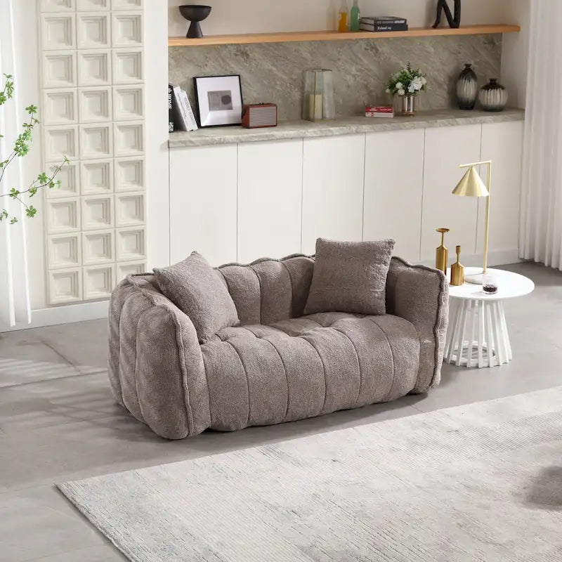 Canapé d'appoint moderne 65.1 en chenille capitonnée avec mousse haute résilience