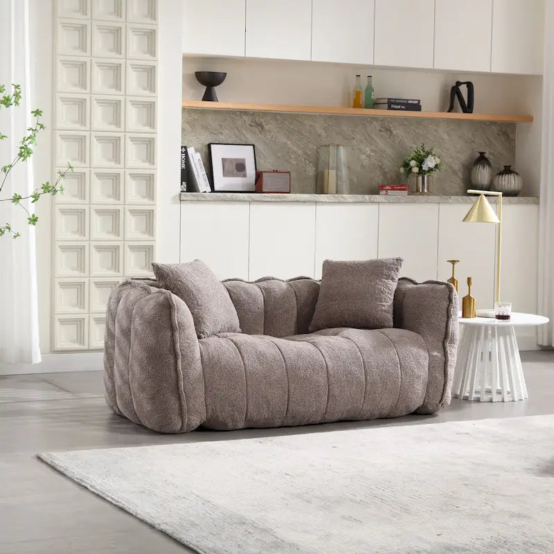 Canapé d'appoint moderne 65.1 en chenille capitonnée avec mousse haute résilience