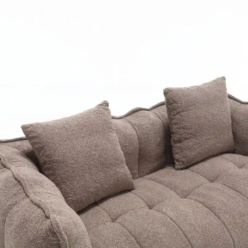 Canapé d'appoint moderne 65.1 en chenille capitonnée avec mousse haute résilience