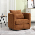 Fauteuil pivotant moderne marron en chenille de 31,5 pouces