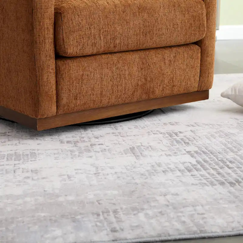 Fauteuil pivotant moderne marron en chenille de 31,5 pouces