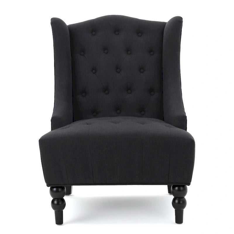 Fauteuil club capitonné à haut dossier couleur anthracite de 27,5 pouces