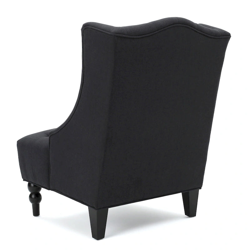 Fauteuil club capitonné à haut dossier couleur anthracite de 27,5 pouces