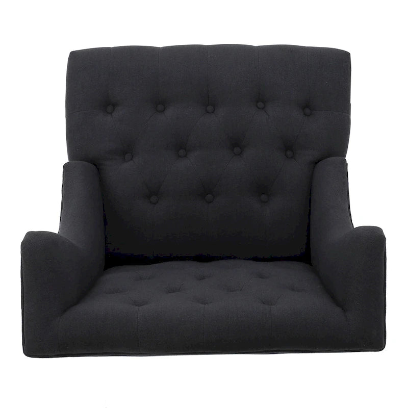 Fauteuil club capitonné à haut dossier couleur anthracite de 27,5 pouces