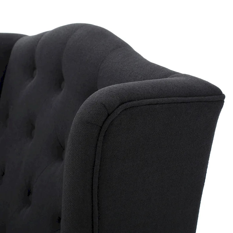 Fauteuil club capitonné à haut dossier couleur anthracite de 27,5 pouces